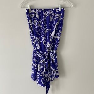 Lilly Pulitzer, M , purple floral pattern, strapless romper